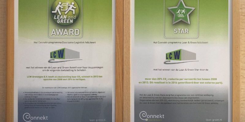 Lean and Green certificaat van LCW Groningen